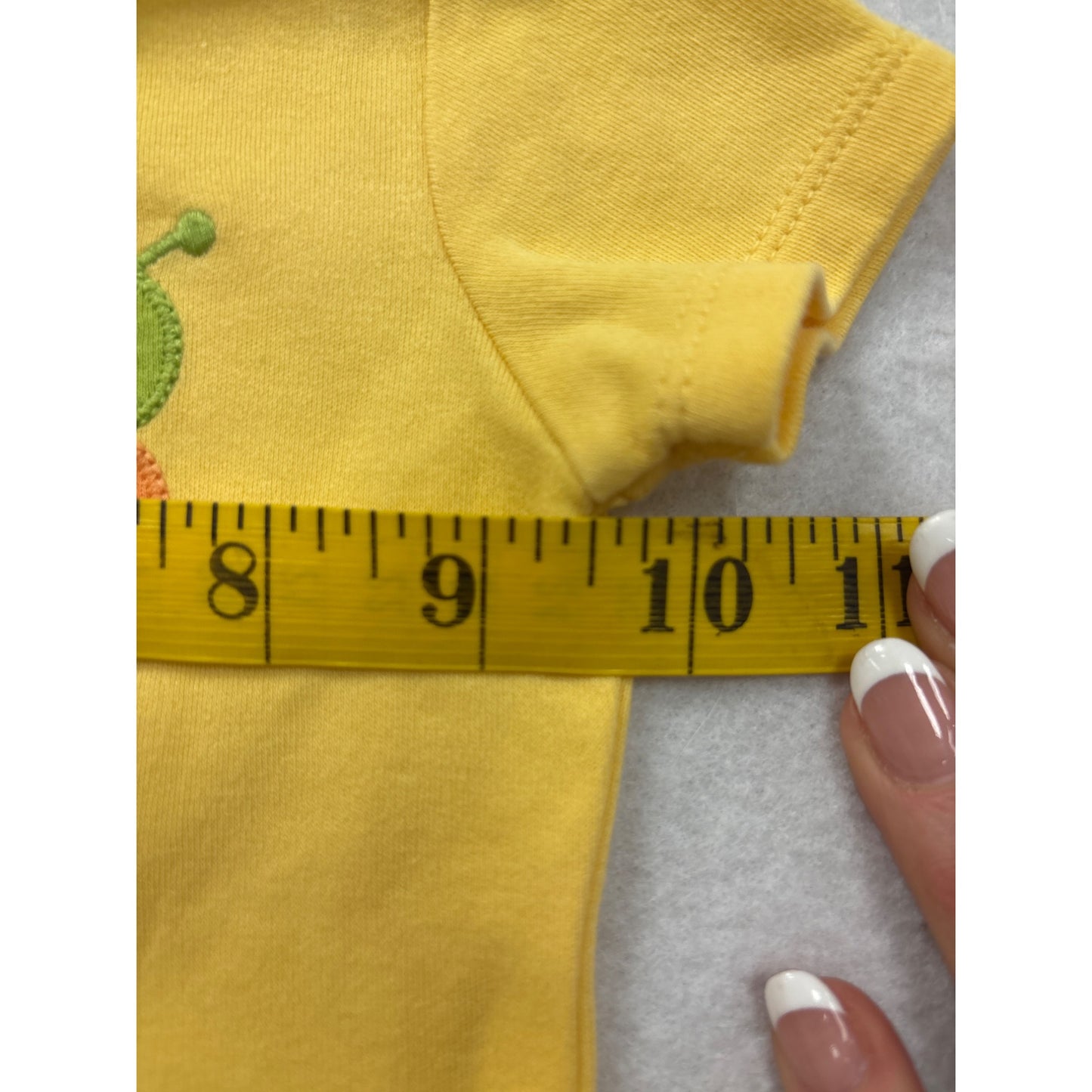 Gymboree Baby Yellow Romper Caterpillar Design Snap Closure 100% Cotton Short Sleeve 3-6month #6975