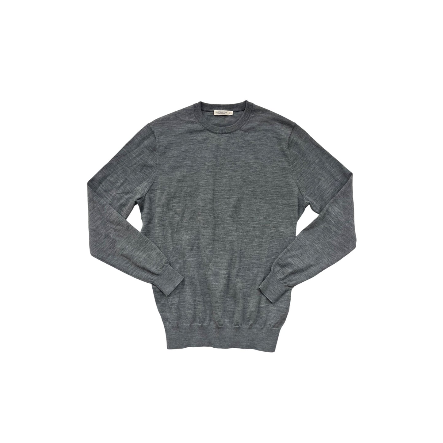 Suitsupply Grey Merino Wool Crewneck Sweater Size L #8326