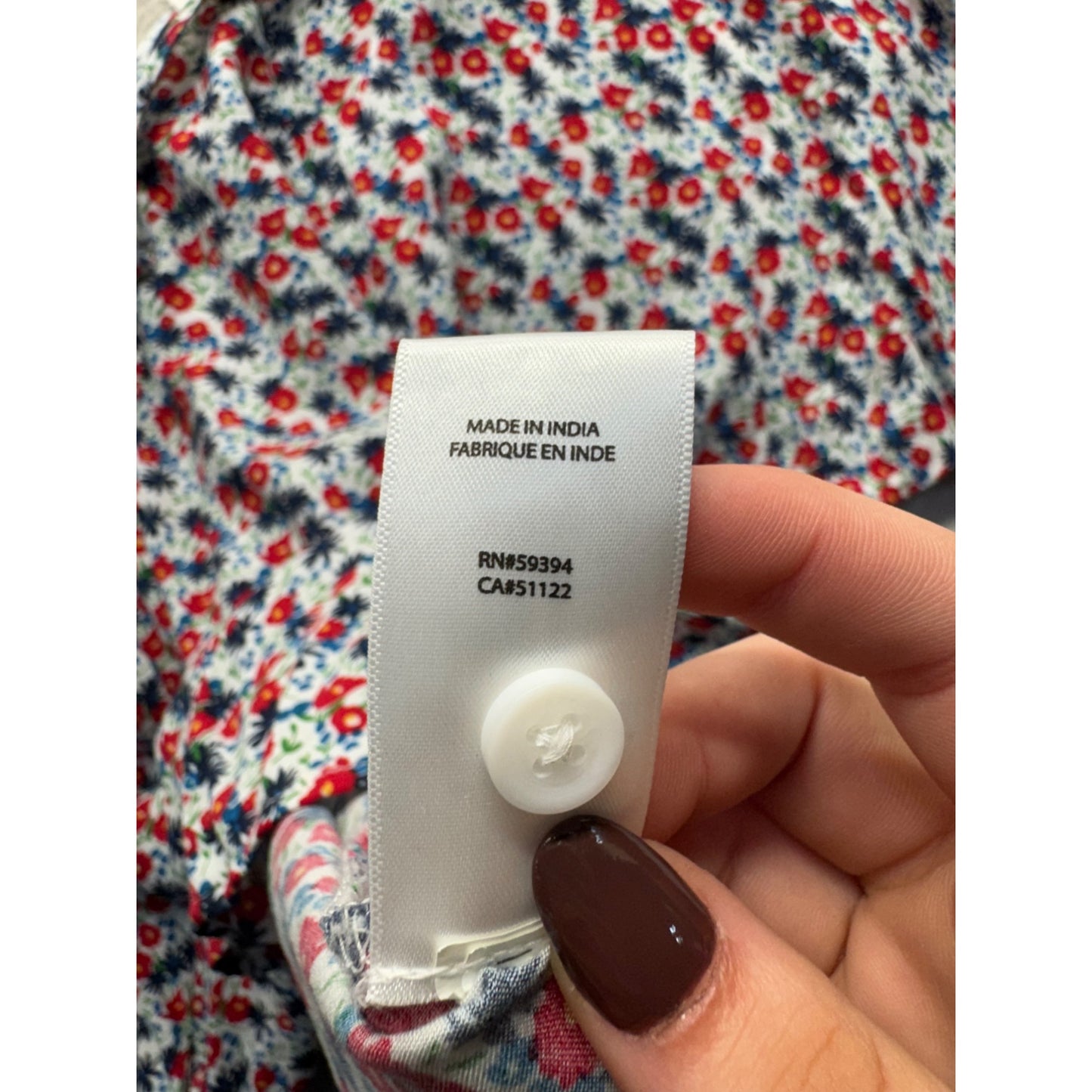 Beachlunchlounge Floral V-Neck Tie-Front Blouse XS 242B