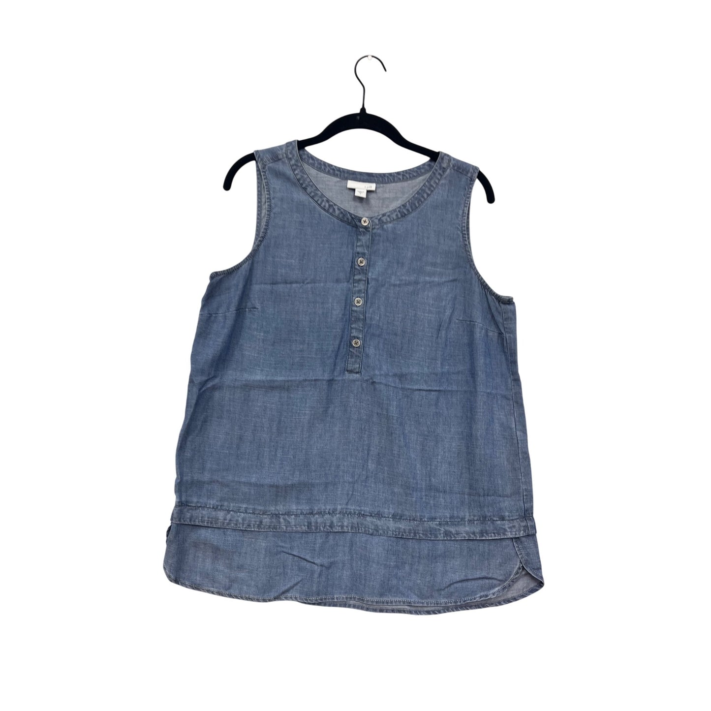 J. Jill Sleeveless Button-Front Denim Tunic Top S #312A