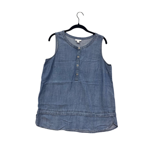 J. Jill Sleeveless Button-Front Denim Tunic Top S #312A