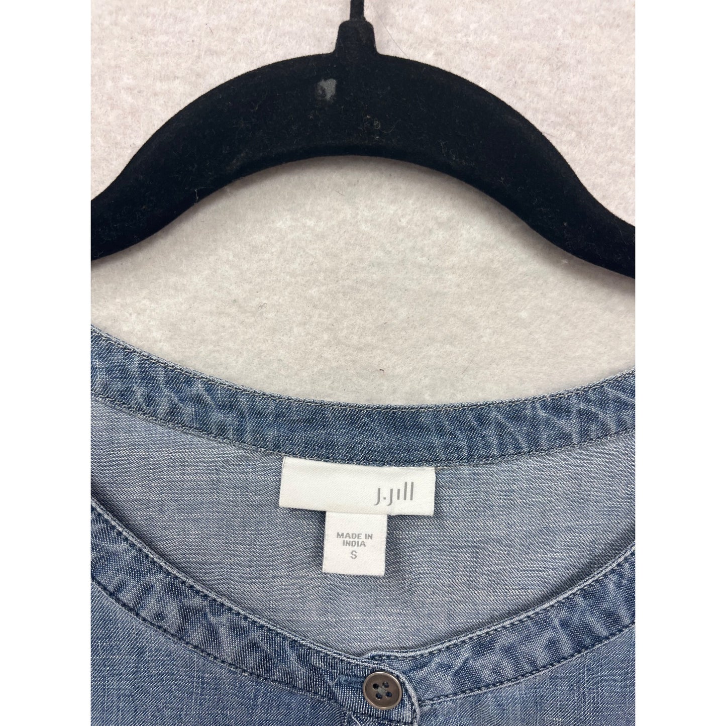 J. Jill Sleeveless Button-Front Denim Tunic Top S #312A