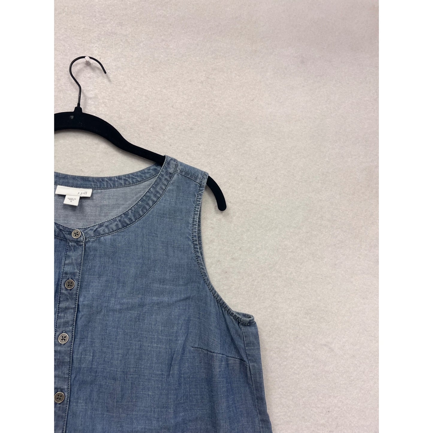 J. Jill Sleeveless Button-Front Denim Tunic Top S #312A