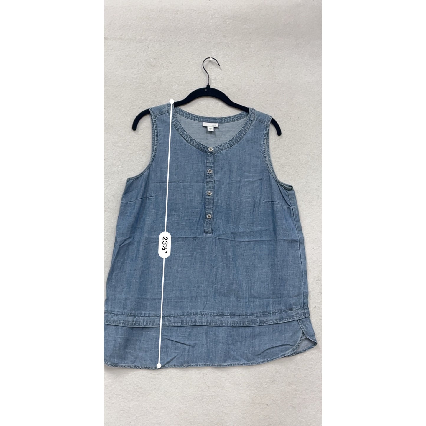 J. Jill Sleeveless Button-Front Denim Tunic Top S #312A