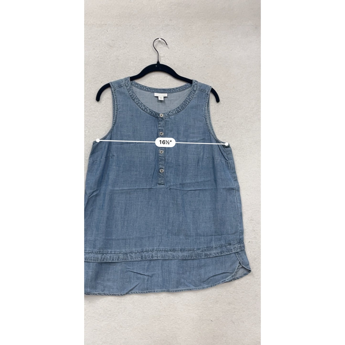 J. Jill Sleeveless Button-Front Denim Tunic Top S #312A
