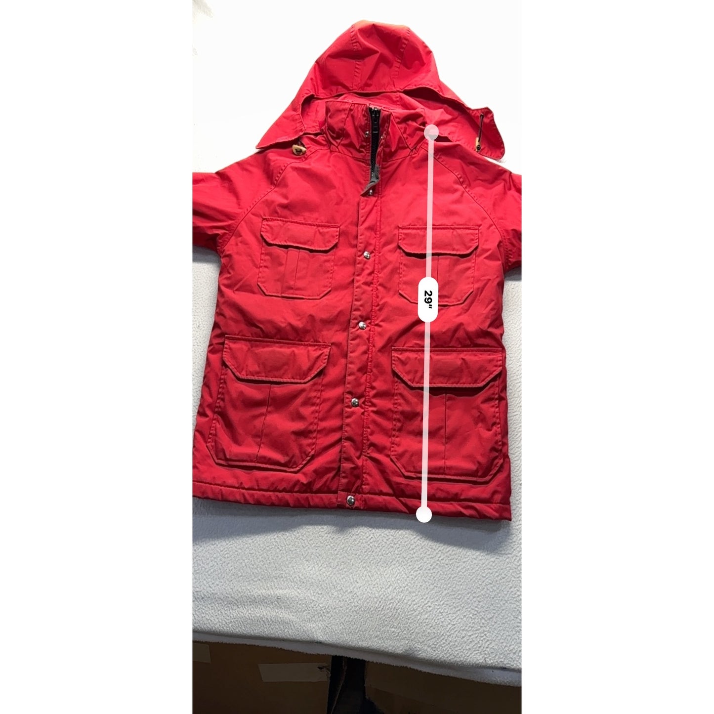Vintage Woolrich Mens Red Hooded Parka Jacket Size M 9491