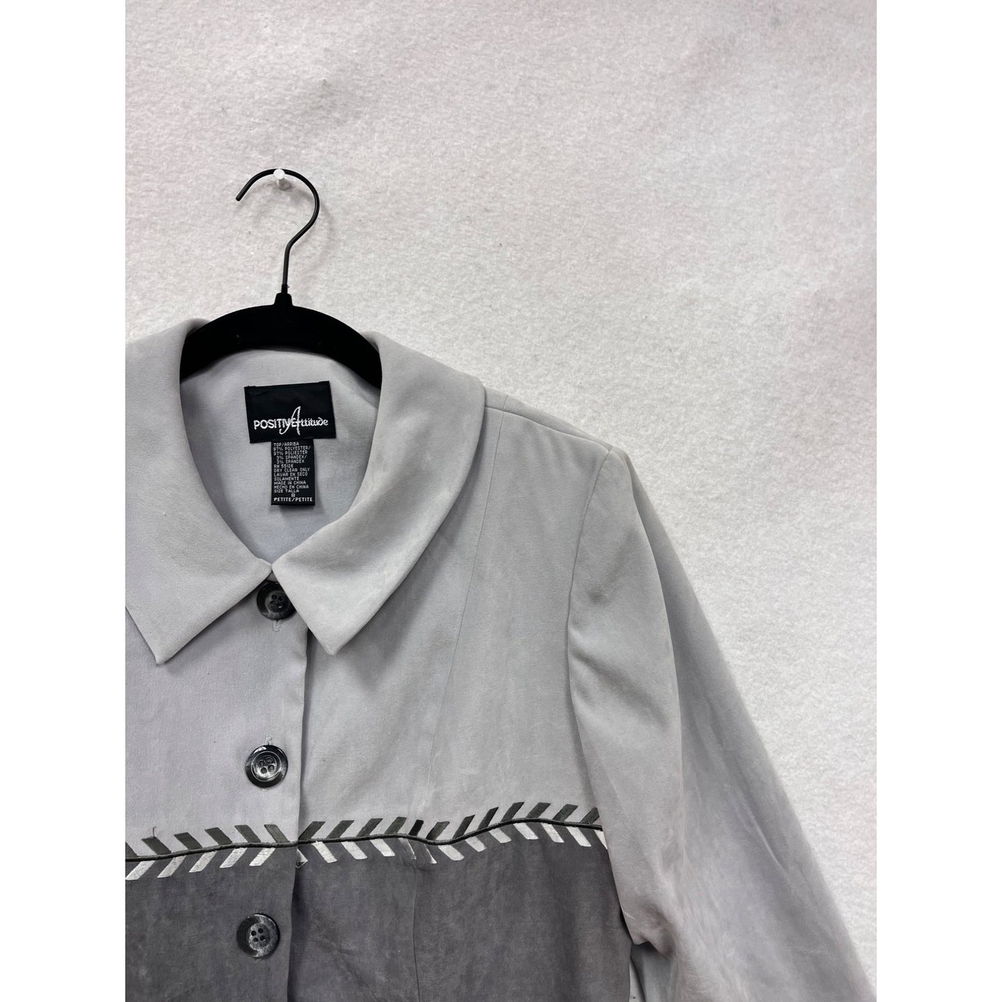 Positive Attitude Color Block Button-Up Jacket #8654