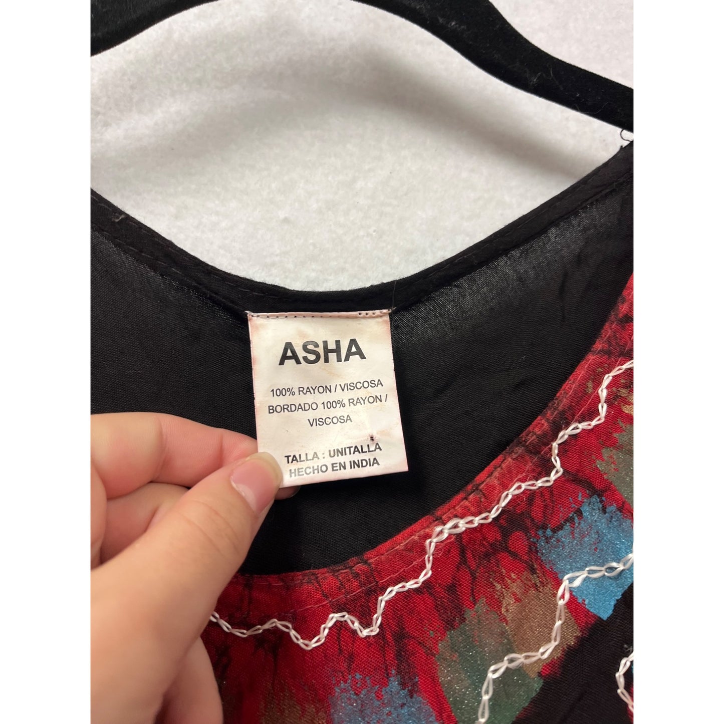 Asha Womens Embroidered Black Sleeveless Dress Free Size #413A