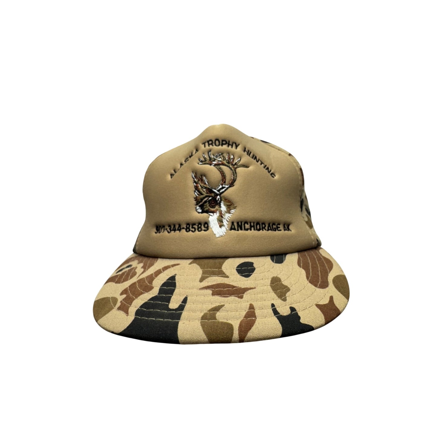 Alaska Trophy Hunting Snapback Hat Camo Deer Embroidery Vintage Designer #9859