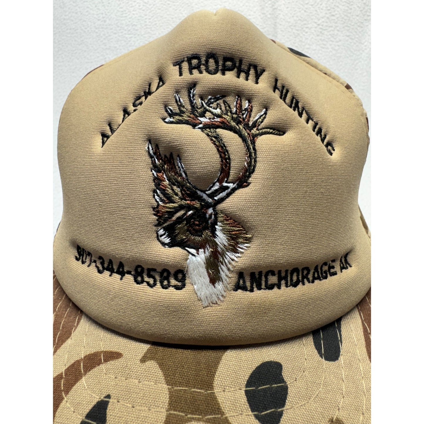 Alaska Trophy Hunting Snapback Hat Camo Deer Embroidery Vintage Designer #9859