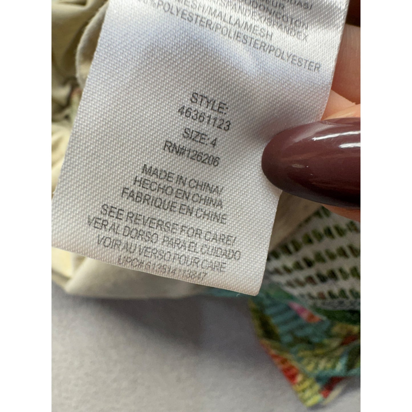 Peppa & Julie Size 4 Floral Textured Knit Dress With Beige Sleeves 268B