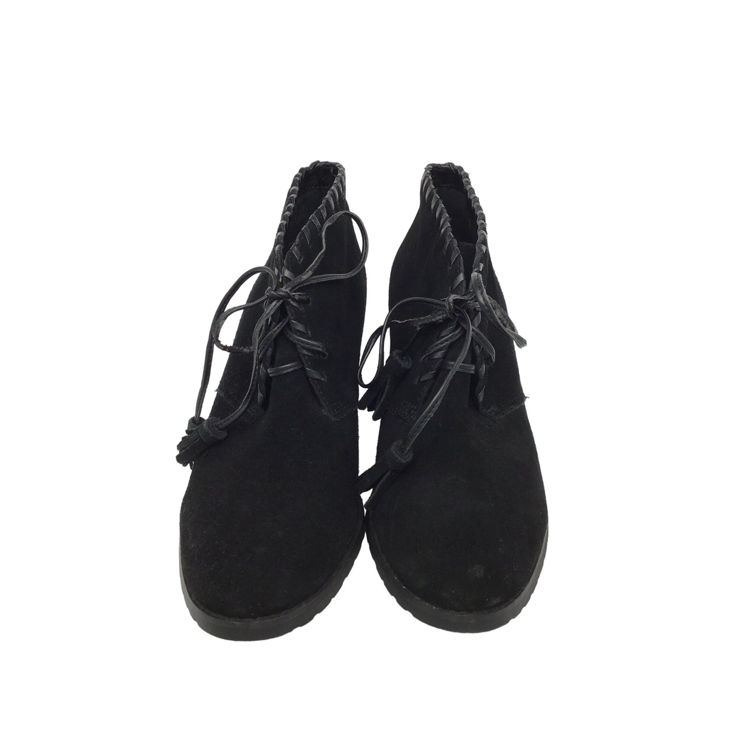 Lauren Ralph Lauren Black Suede Lace-Up Size 9.5 #203