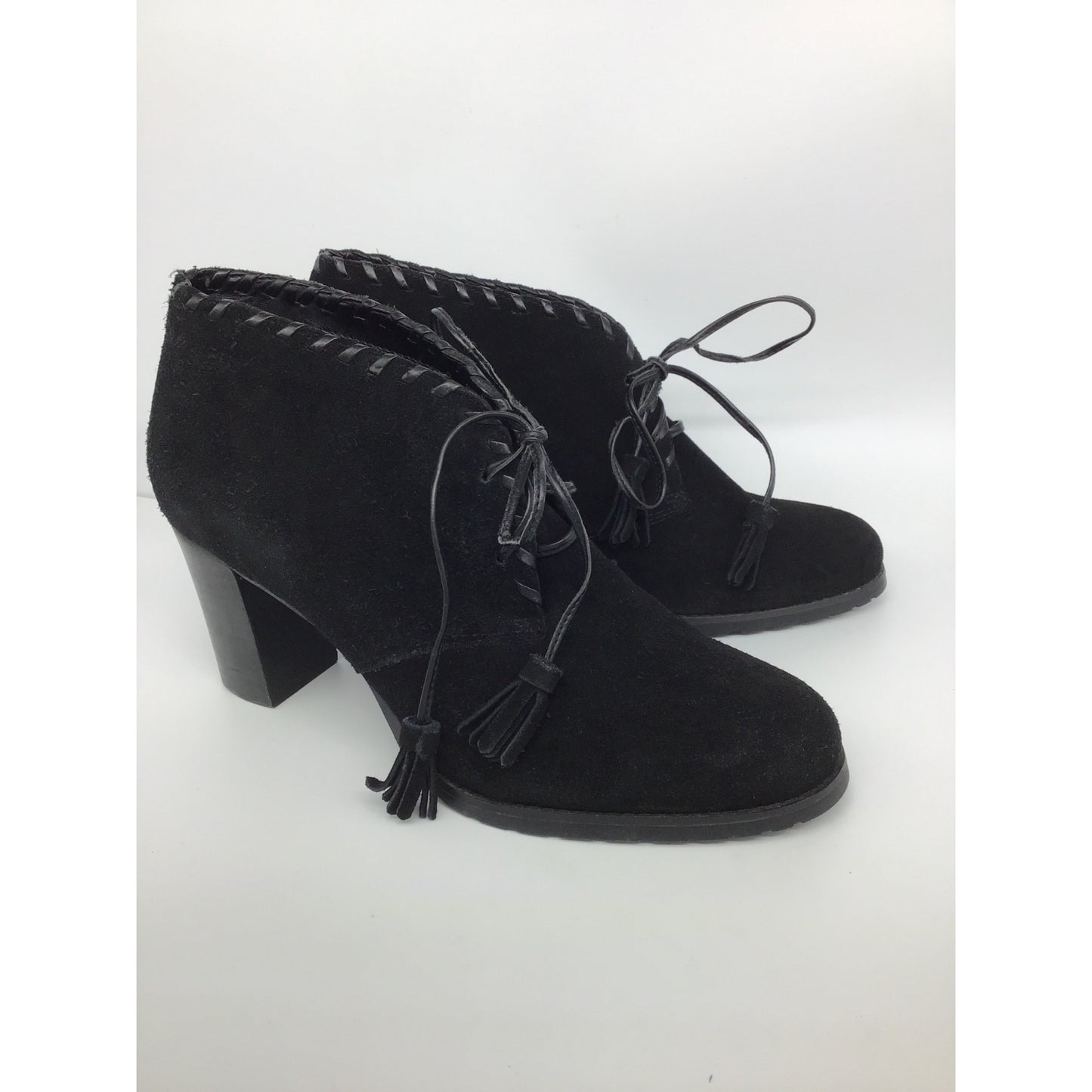 Lauren Ralph Lauren Black Suede Lace-Up Size 9.5 #203