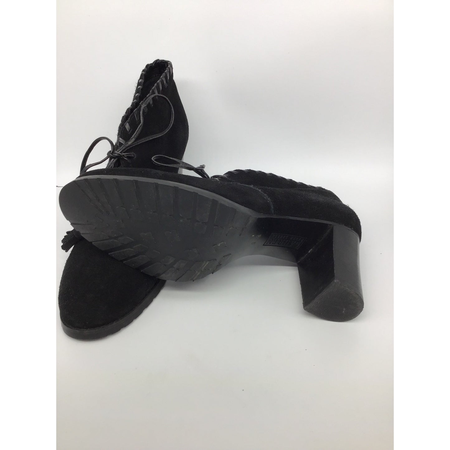 Lauren Ralph Lauren Black Suede Lace-Up Size 9.5 #203