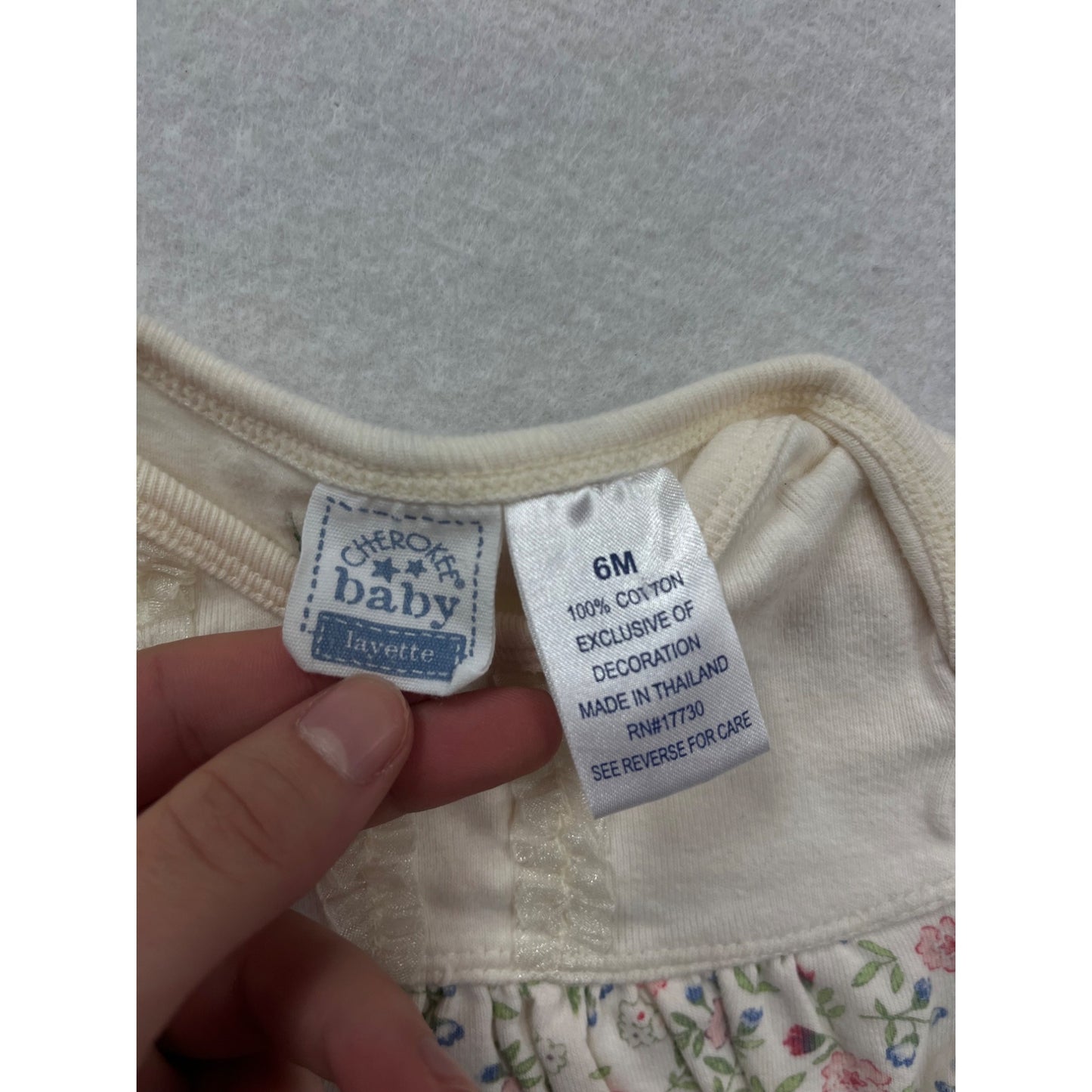 Floral Baby Bodysuit 6M By Cherokee Baby #6543