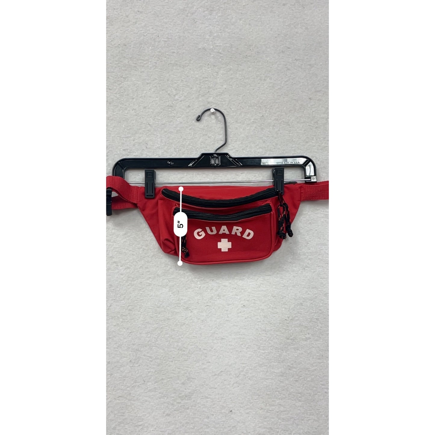 Guard Red Fanny Pack With Adjustable Strap & Zippered Pockets #8536