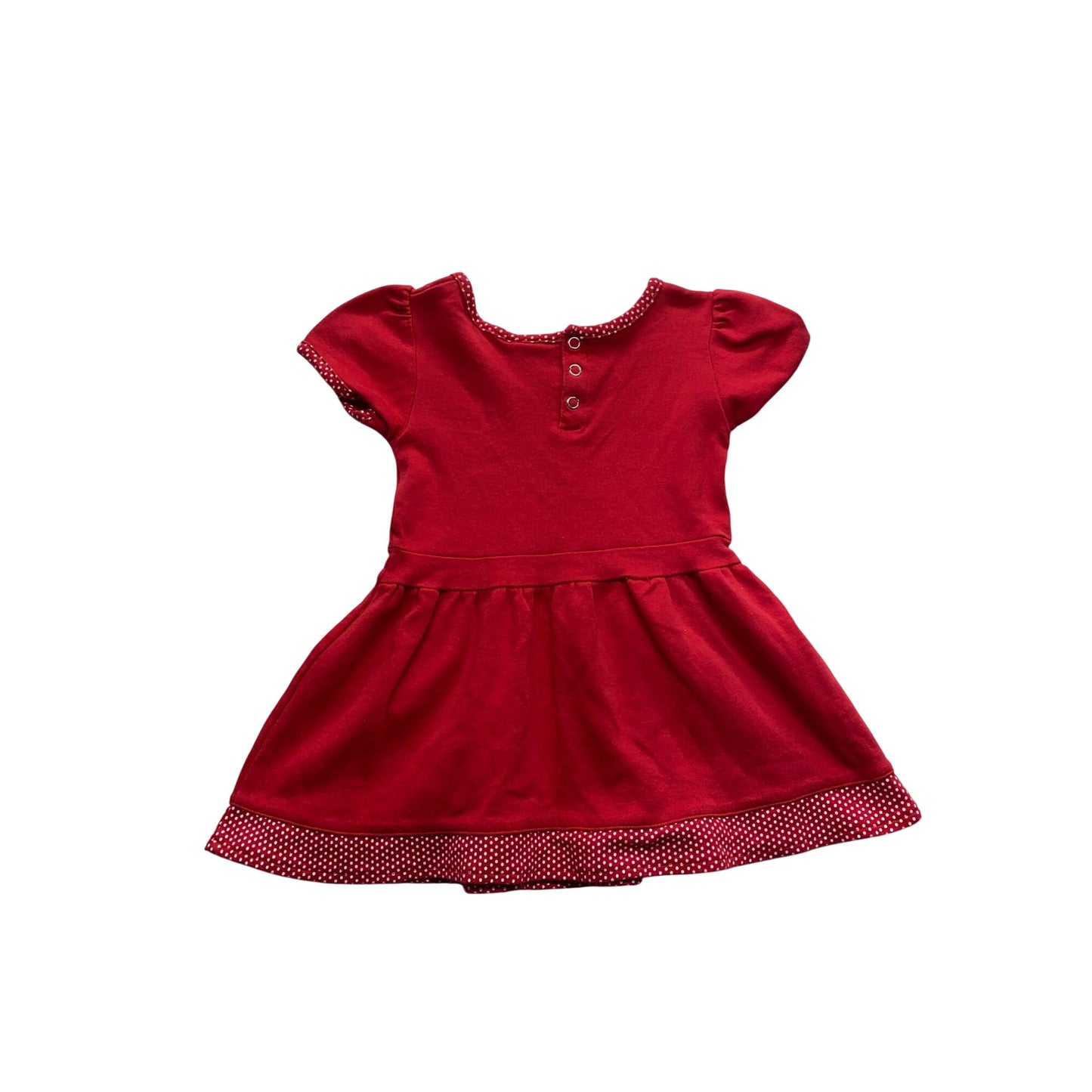 Genuine MLB Cardinals Toddler Dress 2T Red Polka Dot Trim #7288