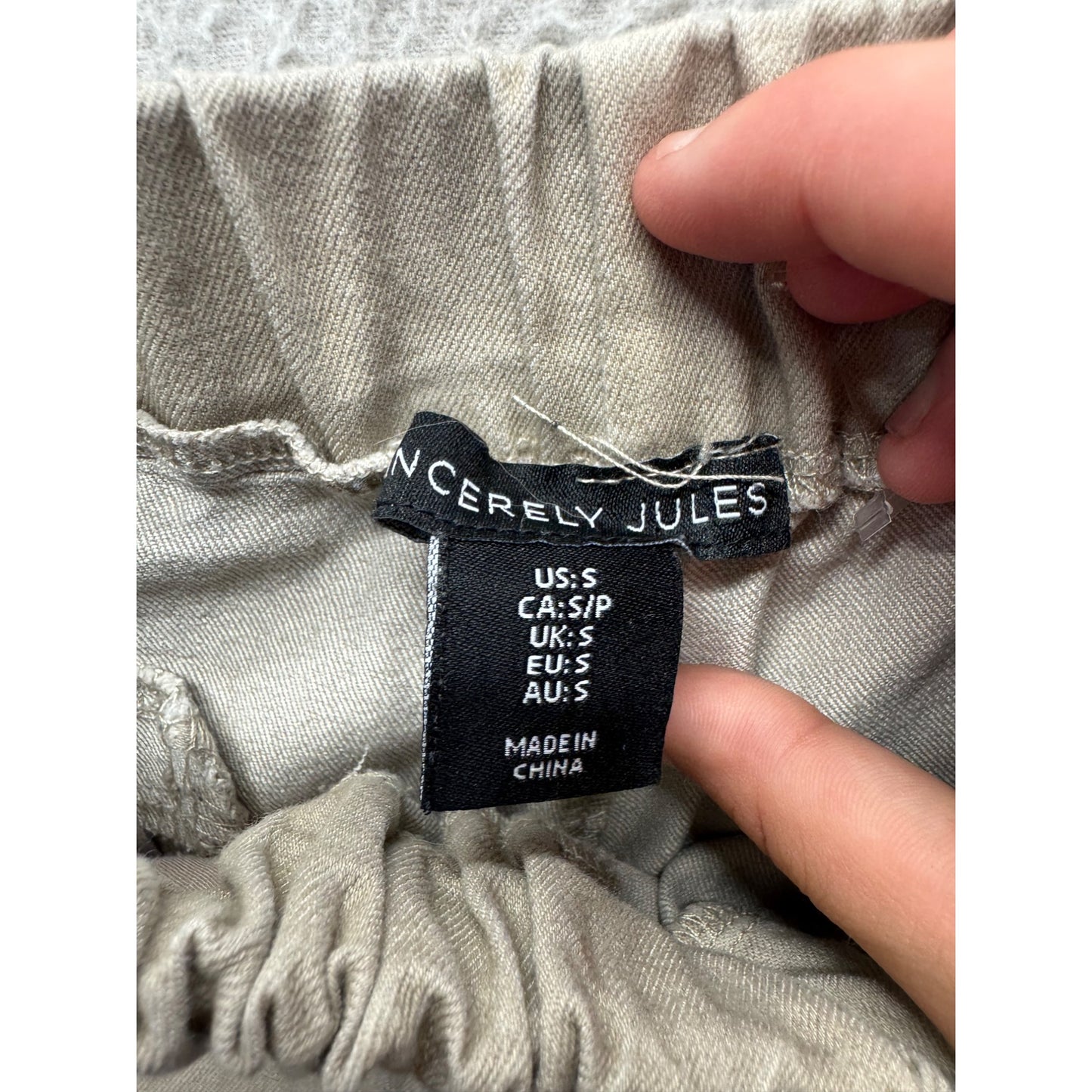 Sincerely Jules Beige Cargo Pants Size S Cotton Blend #1B