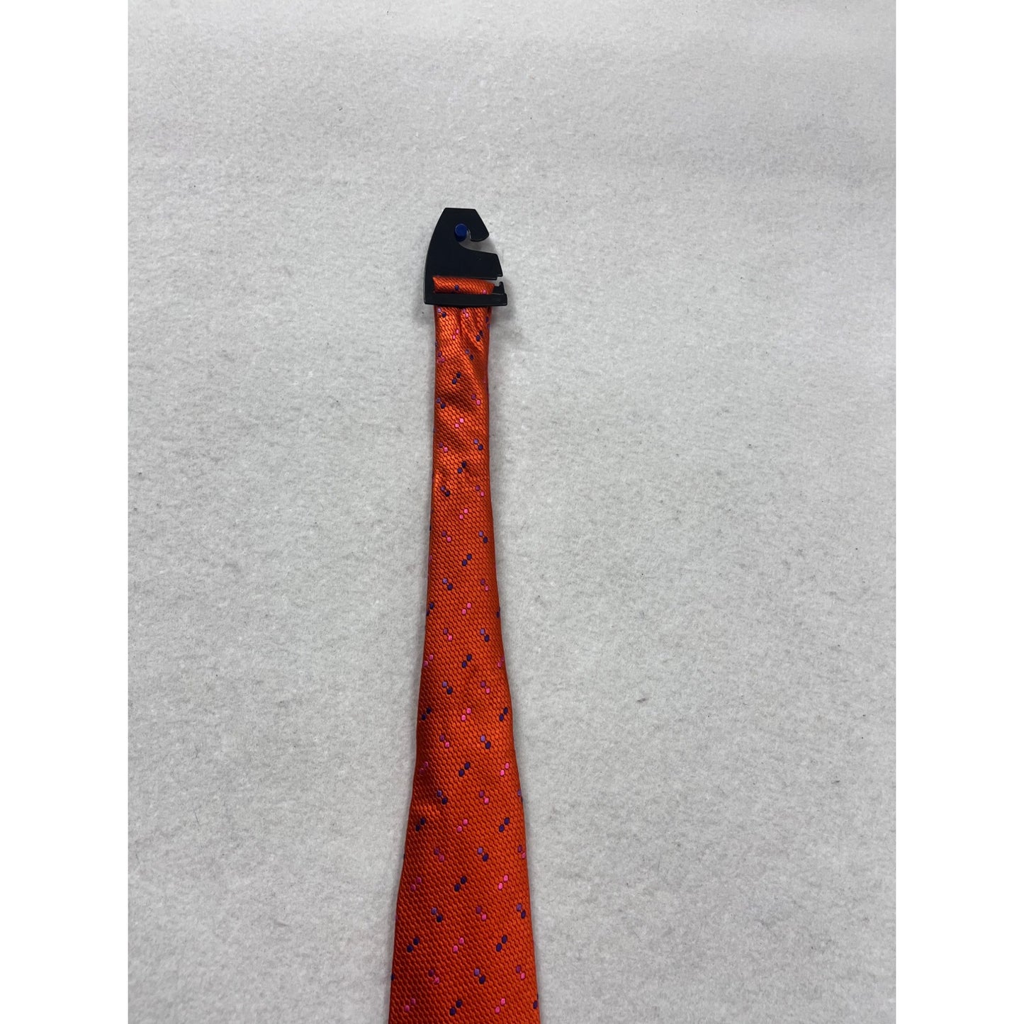 True Forum Silk Handmade Orange Tie With Pink & Blue Dots #832A