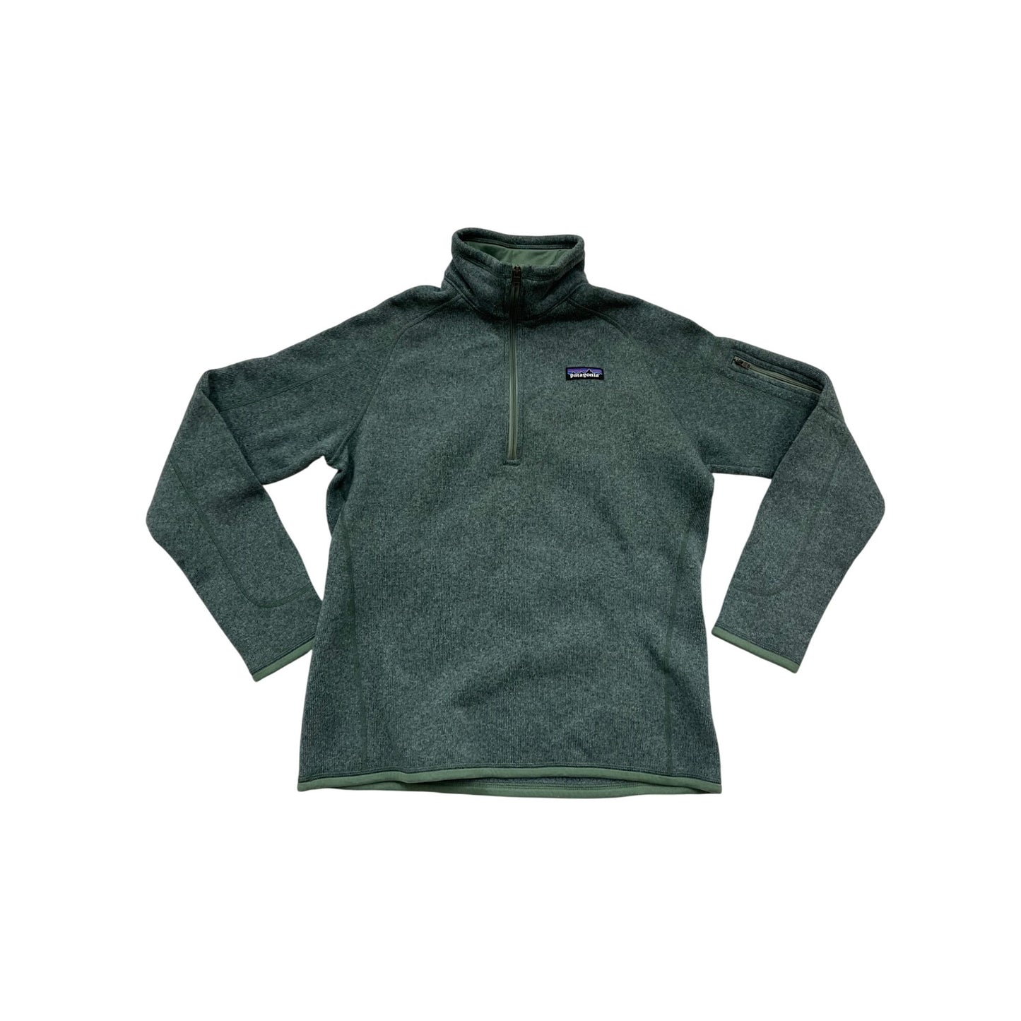 Patagonia L Green Quarter-Zip Fleece Pullover Jacket #148A