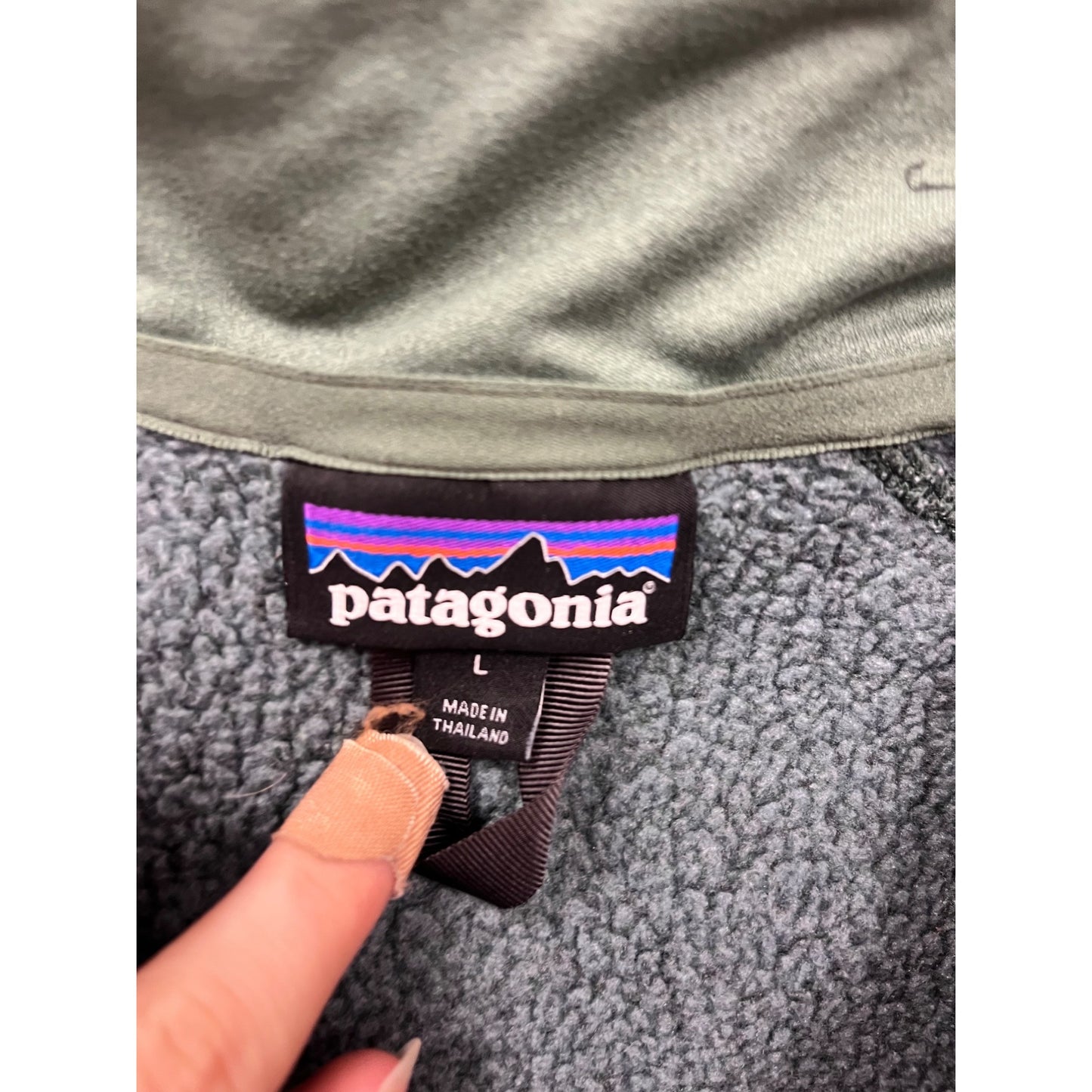 Patagonia L Green Quarter-Zip Fleece Pullover Jacket #148A