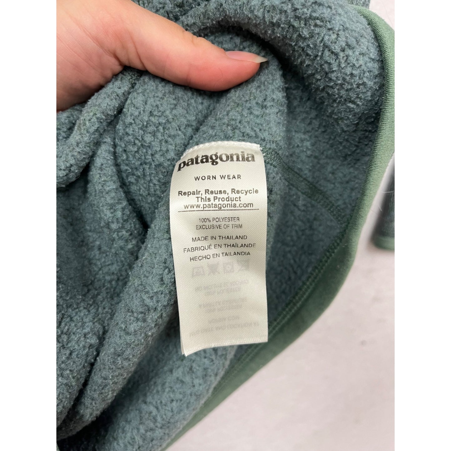 Patagonia L Green Quarter-Zip Fleece Pullover Jacket #148A