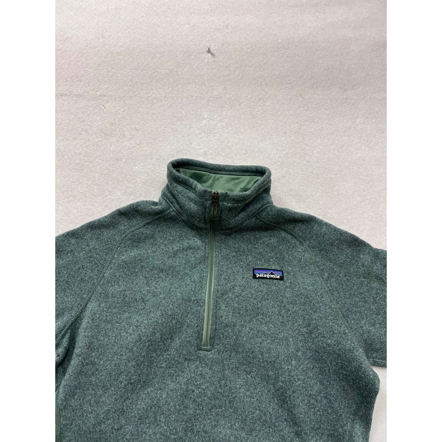 Patagonia L Green Quarter-Zip Fleece Pullover Jacket #148A