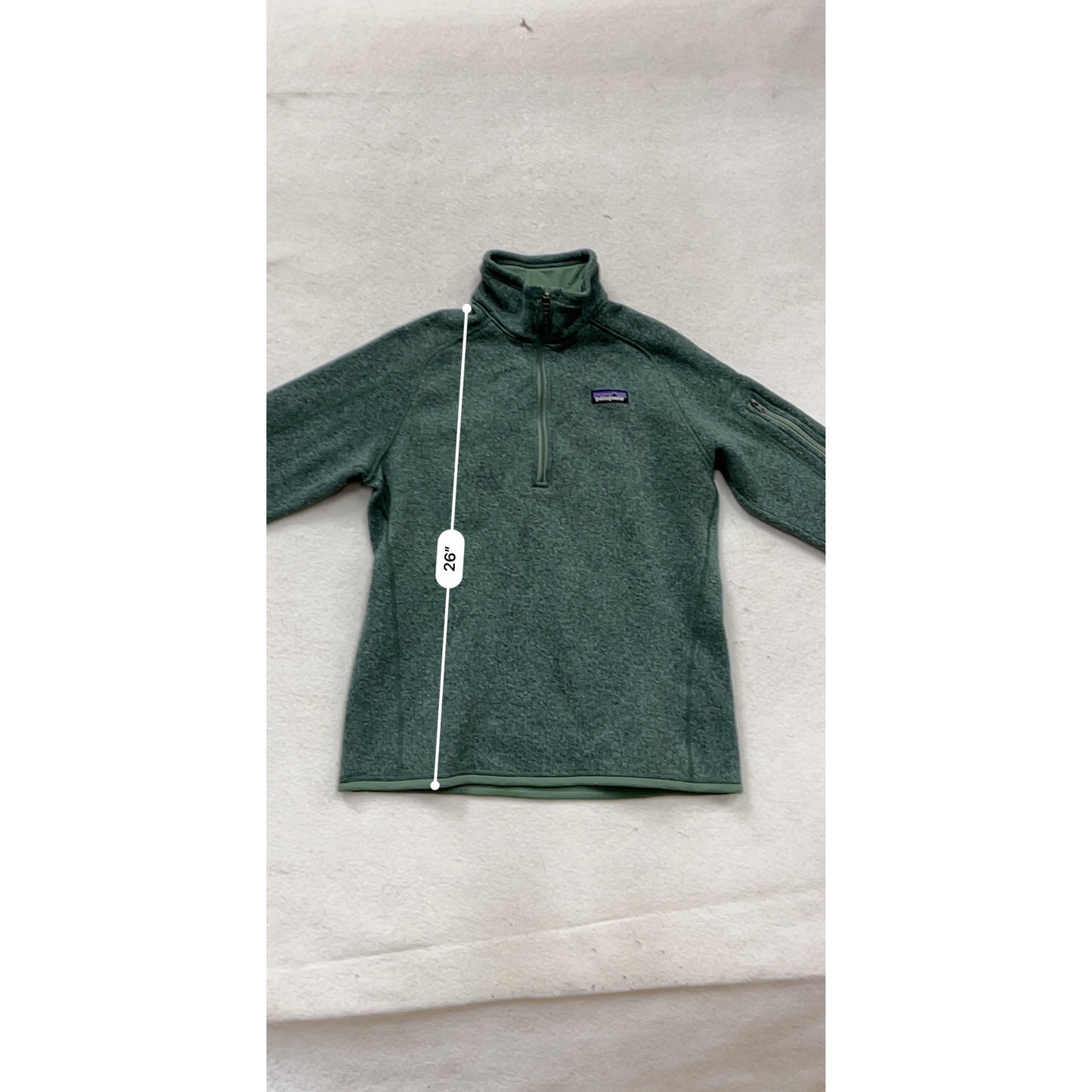 Patagonia L Green Quarter-Zip Fleece Pullover Jacket #148A