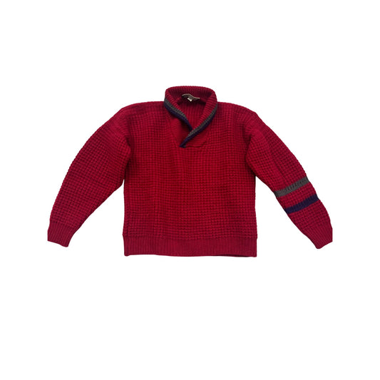 Ken Browne Hand Framed Red Wool Sweater S #843A