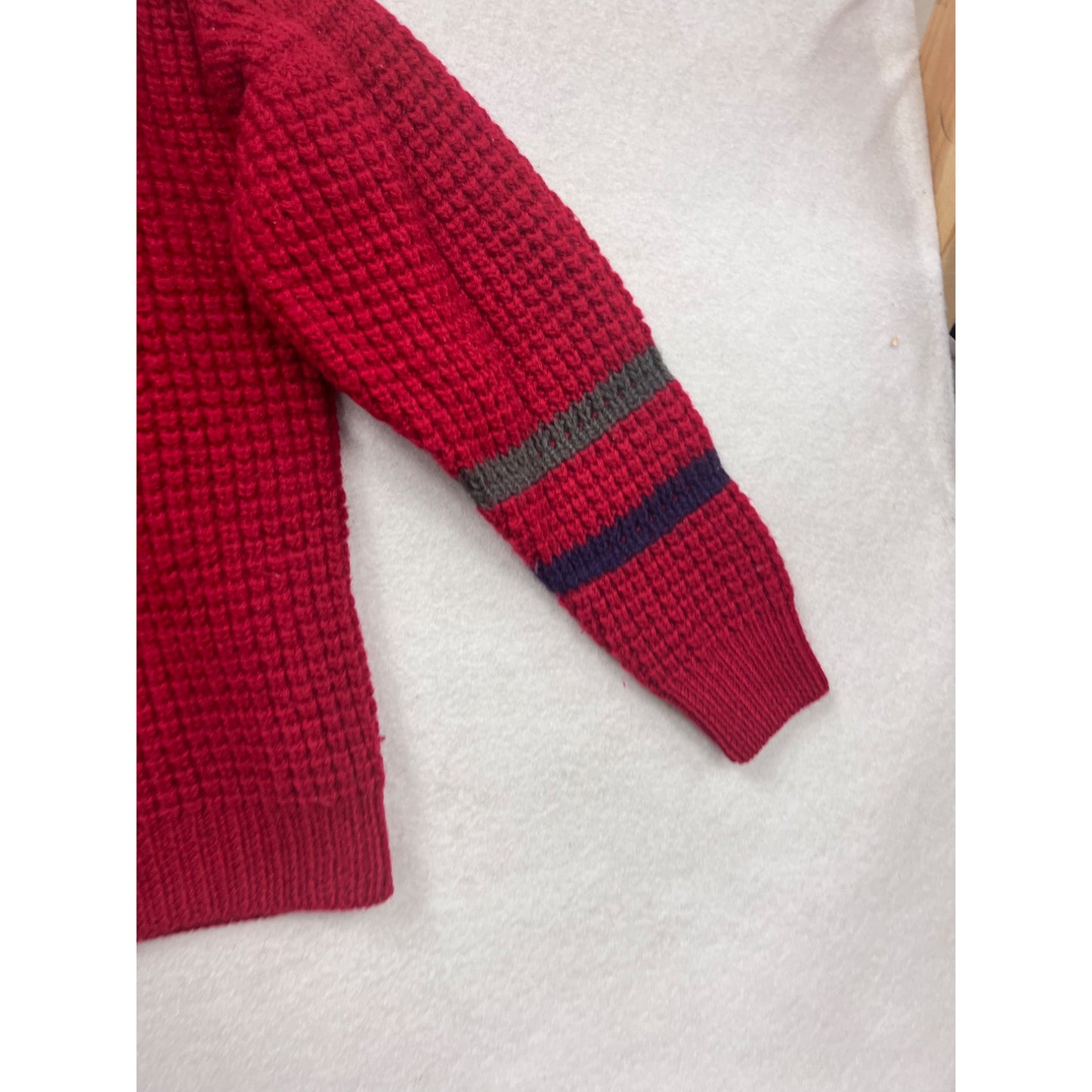 Ken Browne Hand Framed Red Wool Sweater S #843A
