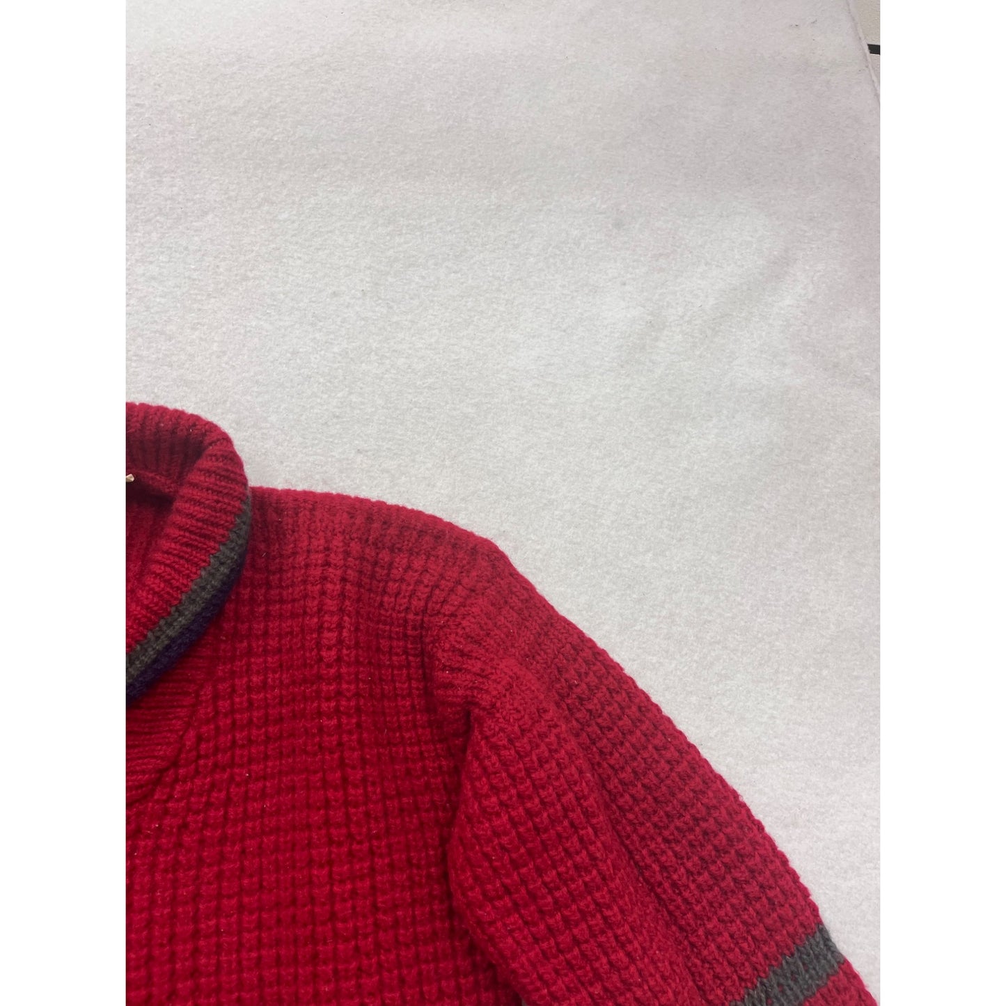 Ken Browne Hand Framed Red Wool Sweater S #843A