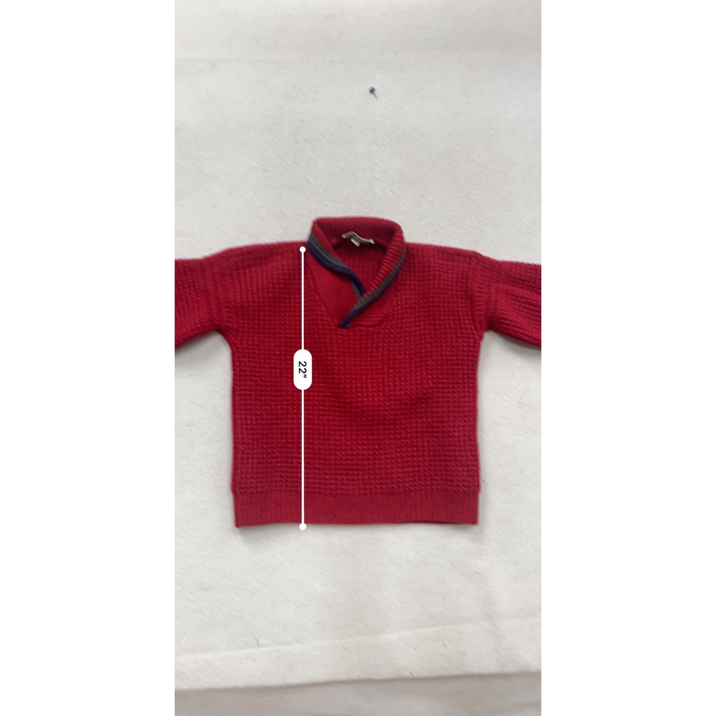 Ken Browne Hand Framed Red Wool Sweater S #843A
