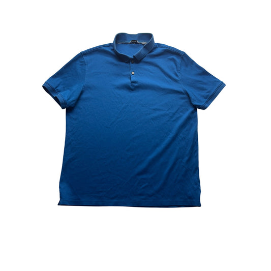 Calvin Klein Mens Polo Shirt Blue Cotton Size M #7879