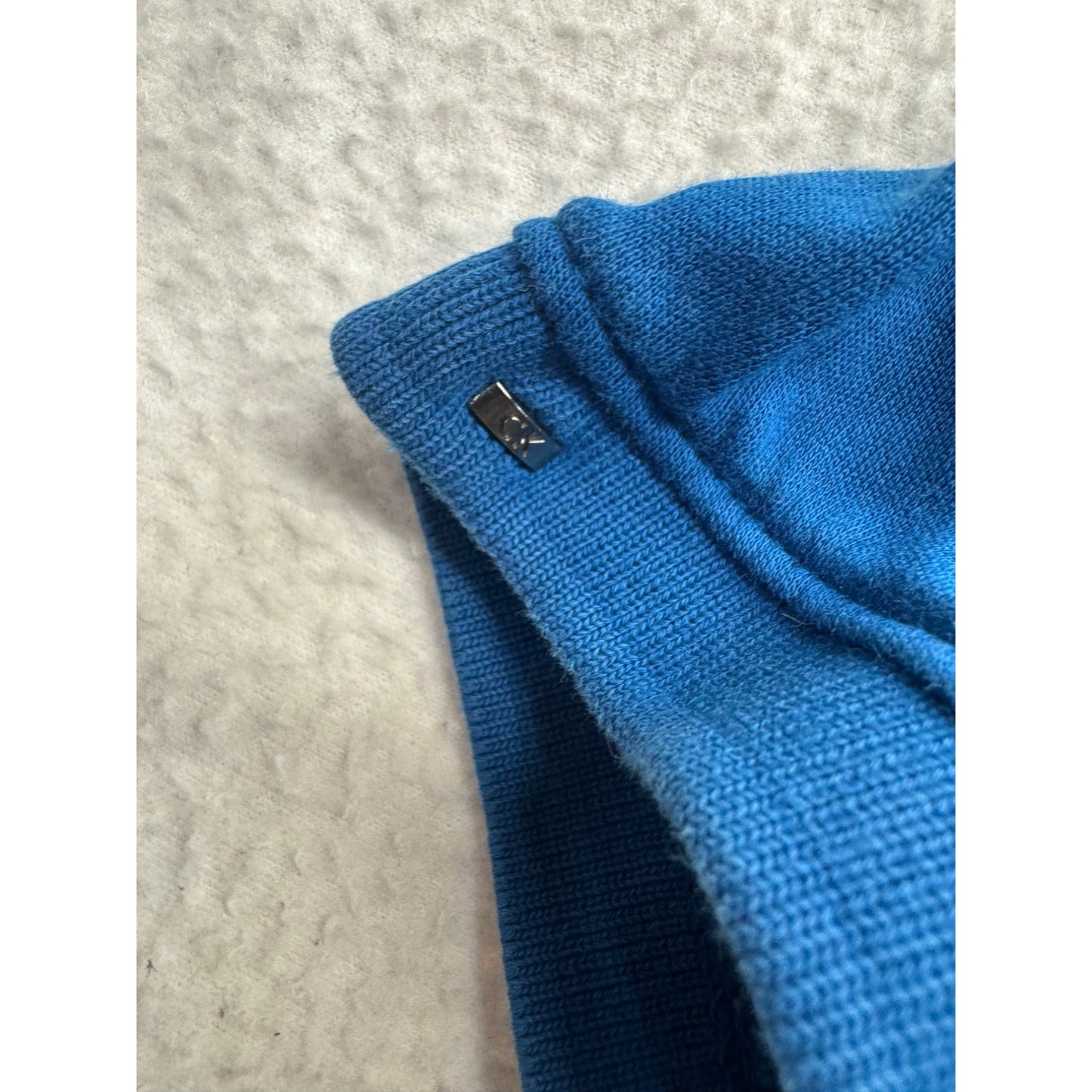 Calvin Klein Mens Polo Shirt Blue Cotton Size M #7879