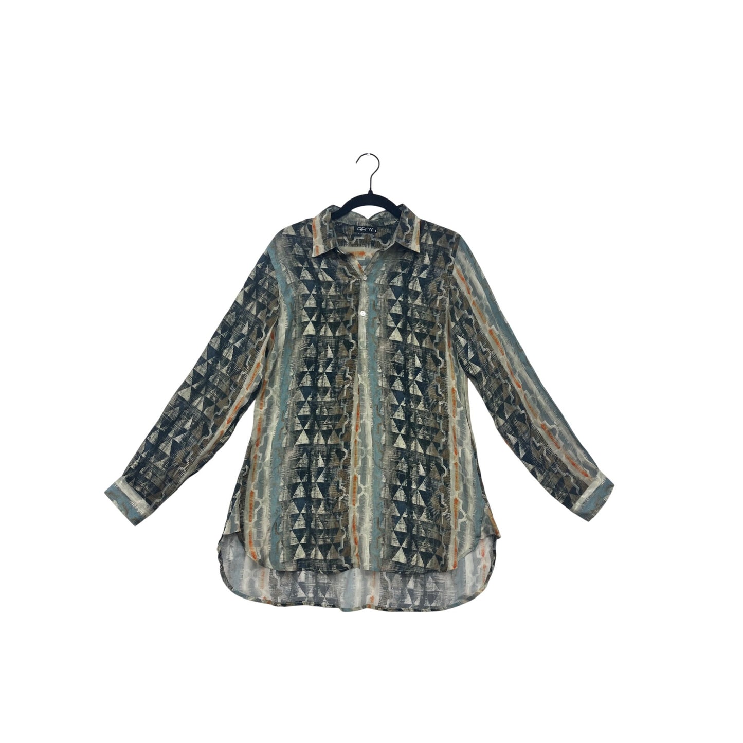 APNY Geometric Print Button-Down Shirt Small #8724