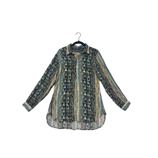 APNY Geometric Print Button-Down Shirt Small #8724