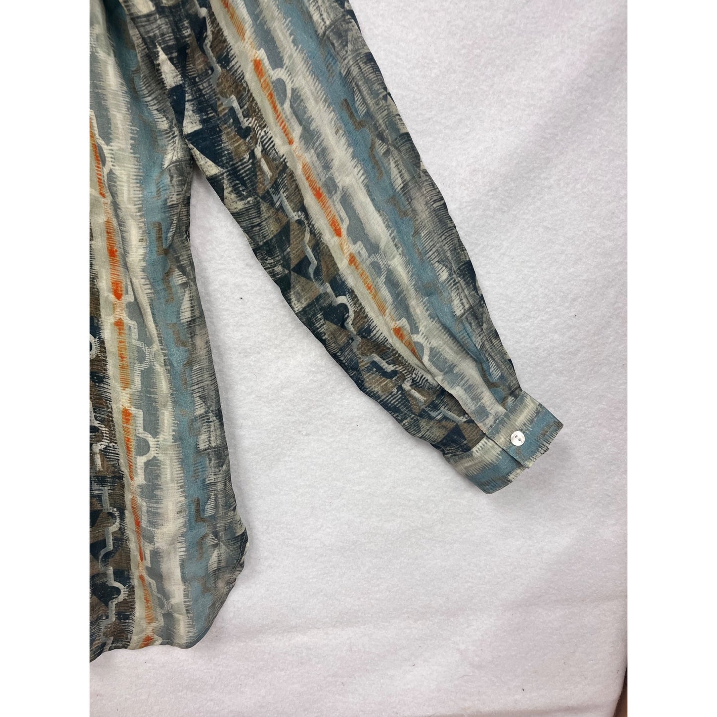 APNY Geometric Print Button-Down Shirt Small #8724