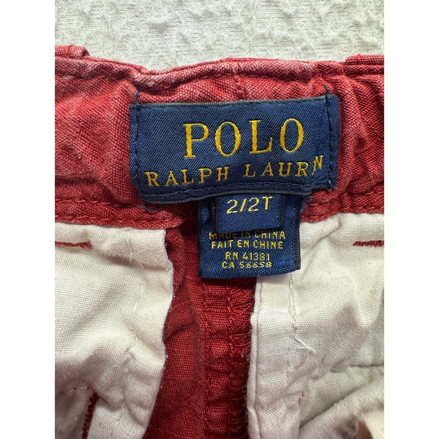 Polo Ralph Lauren Red Cargo Shorts 2/2T Lightweight Cotton #9109