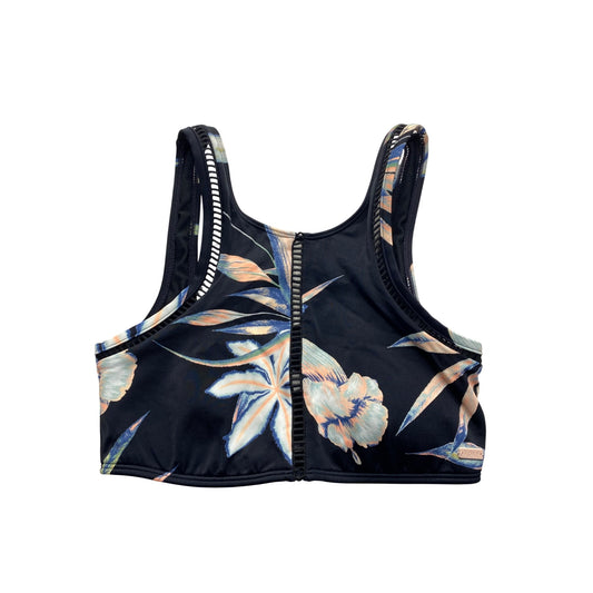 Roxy Womens Floral Print Crisscross Back Bikini Top #7051