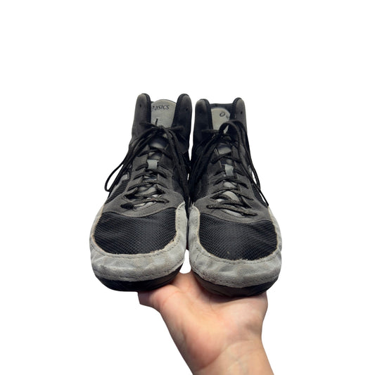 Asics Snapdown 2 Wrestling Shoes Black Gray Lace-Up Size 9 #9616