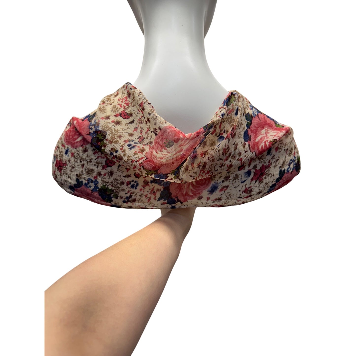 Floral Print Scarf Wrap By Accessory Street Beige Pink Blue Lightweight 9484