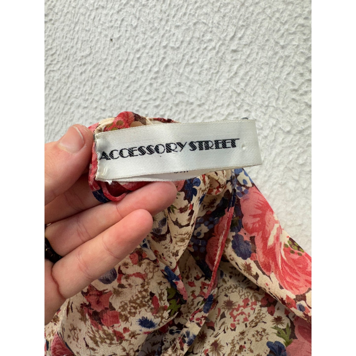 Floral Print Scarf Wrap By Accessory Street Beige Pink Blue Lightweight 9484