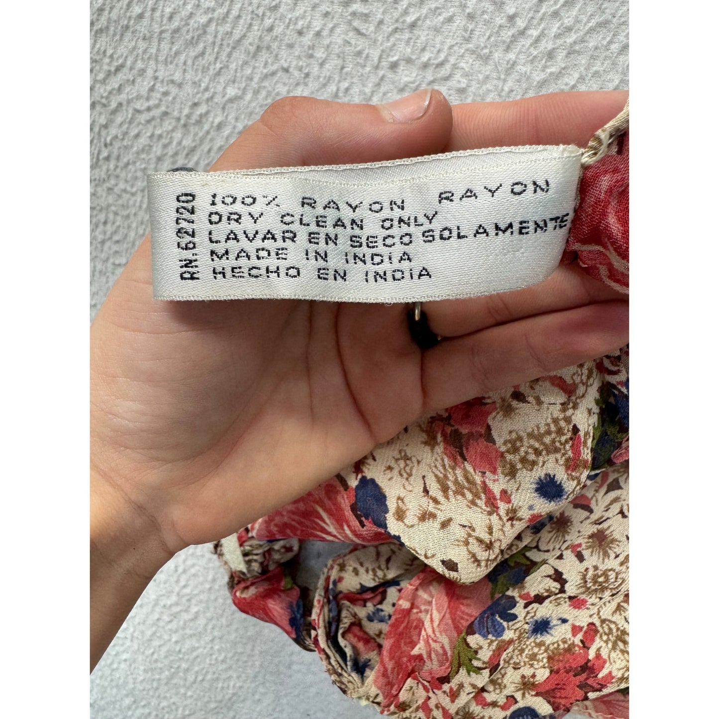 Floral Print Scarf Wrap By Accessory Street Beige Pink Blue Lightweight 9484