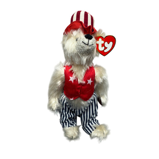 Ty Attic Treasures Uncle Sam Bear Plush 2000 Red White Blue Patriotic #9867