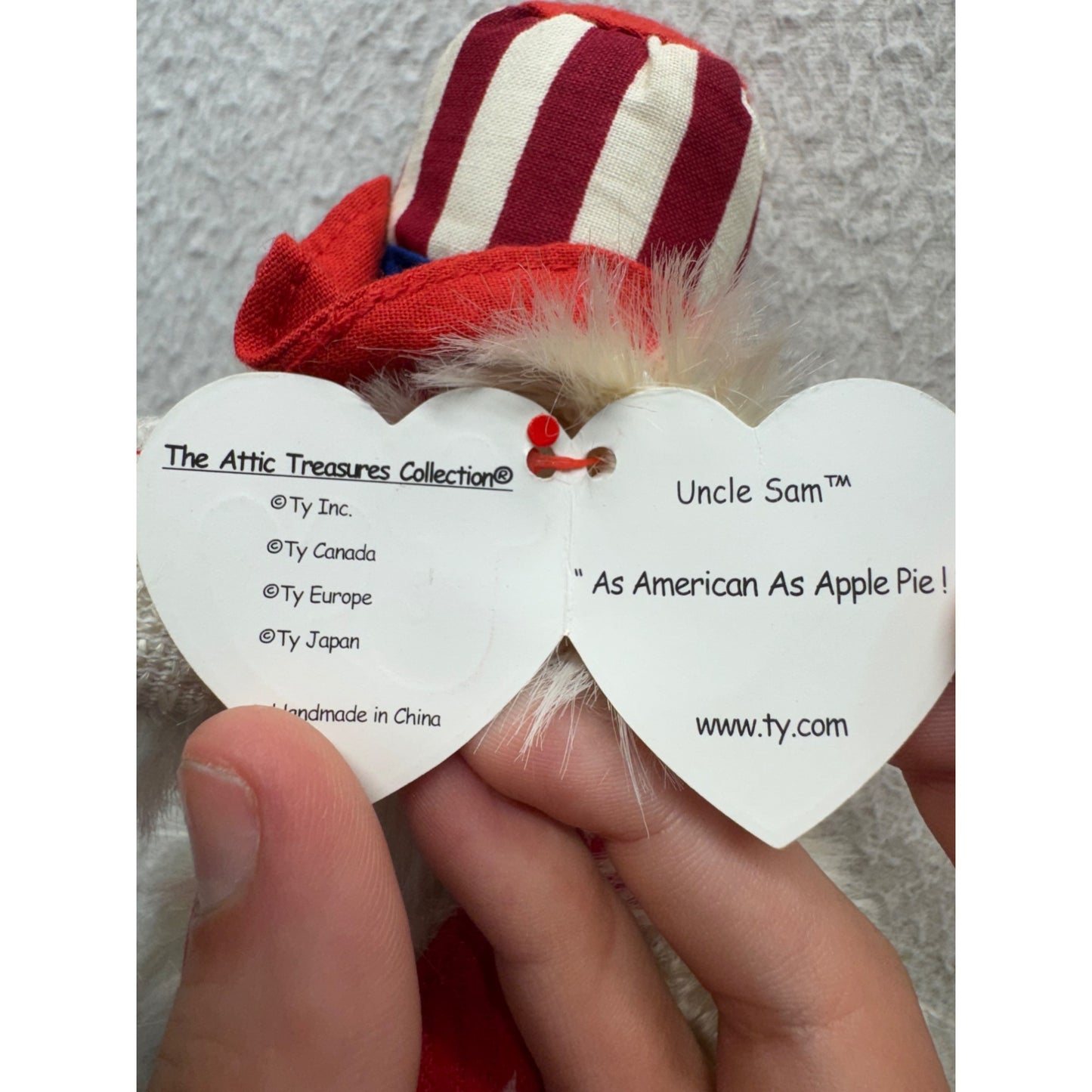 Ty Attic Treasures Uncle Sam Bear Plush 2000 Red White Blue Patriotic #9867