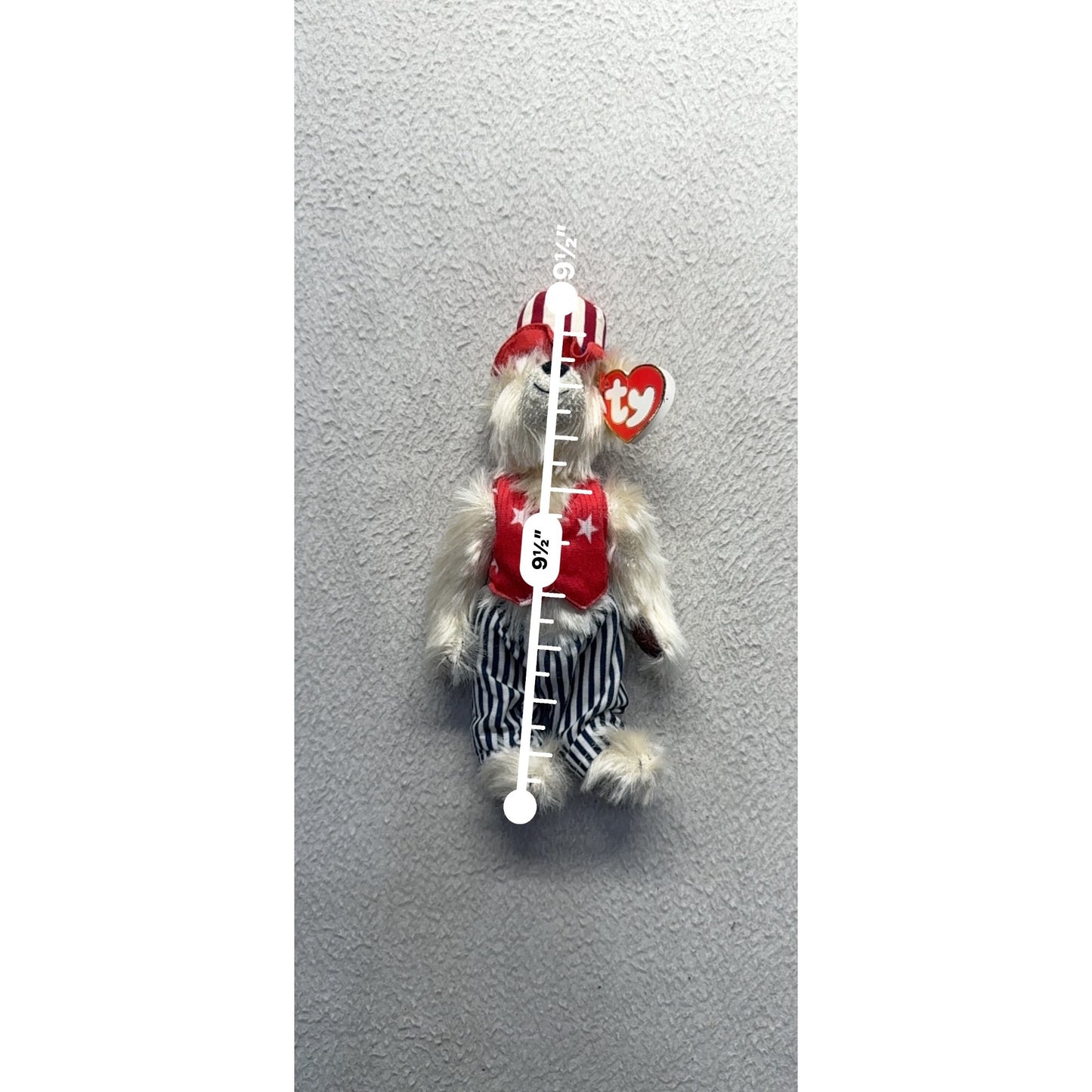 Ty Attic Treasures Uncle Sam Bear Plush 2000 Red White Blue Patriotic #9867