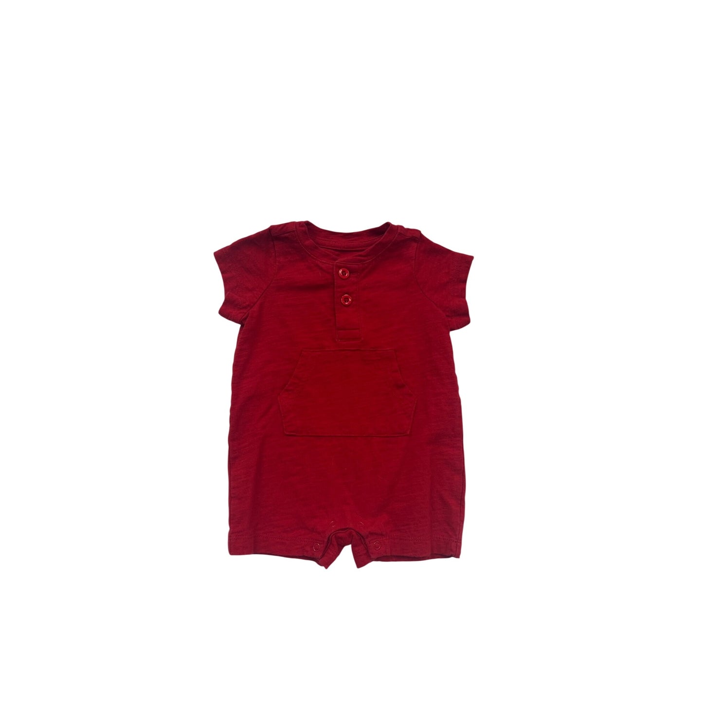 Baby Red Short-Sleeve Romper 0-3M #136C