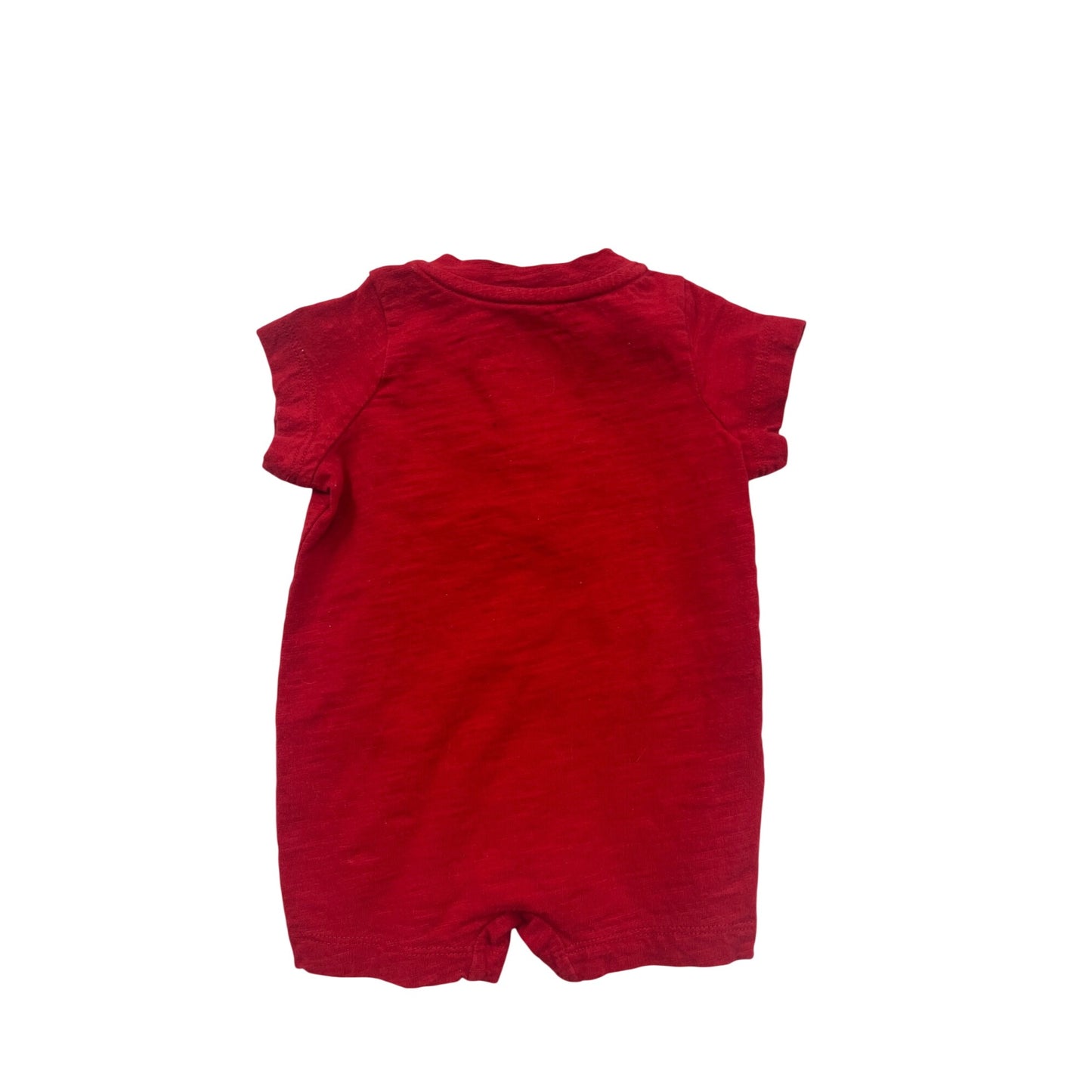 Baby Red Short-Sleeve Romper 0-3M #136C