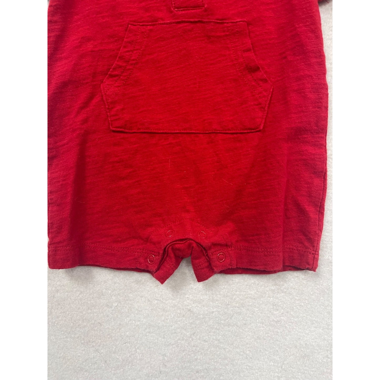 Baby Red Short-Sleeve Romper 0-3M #136C