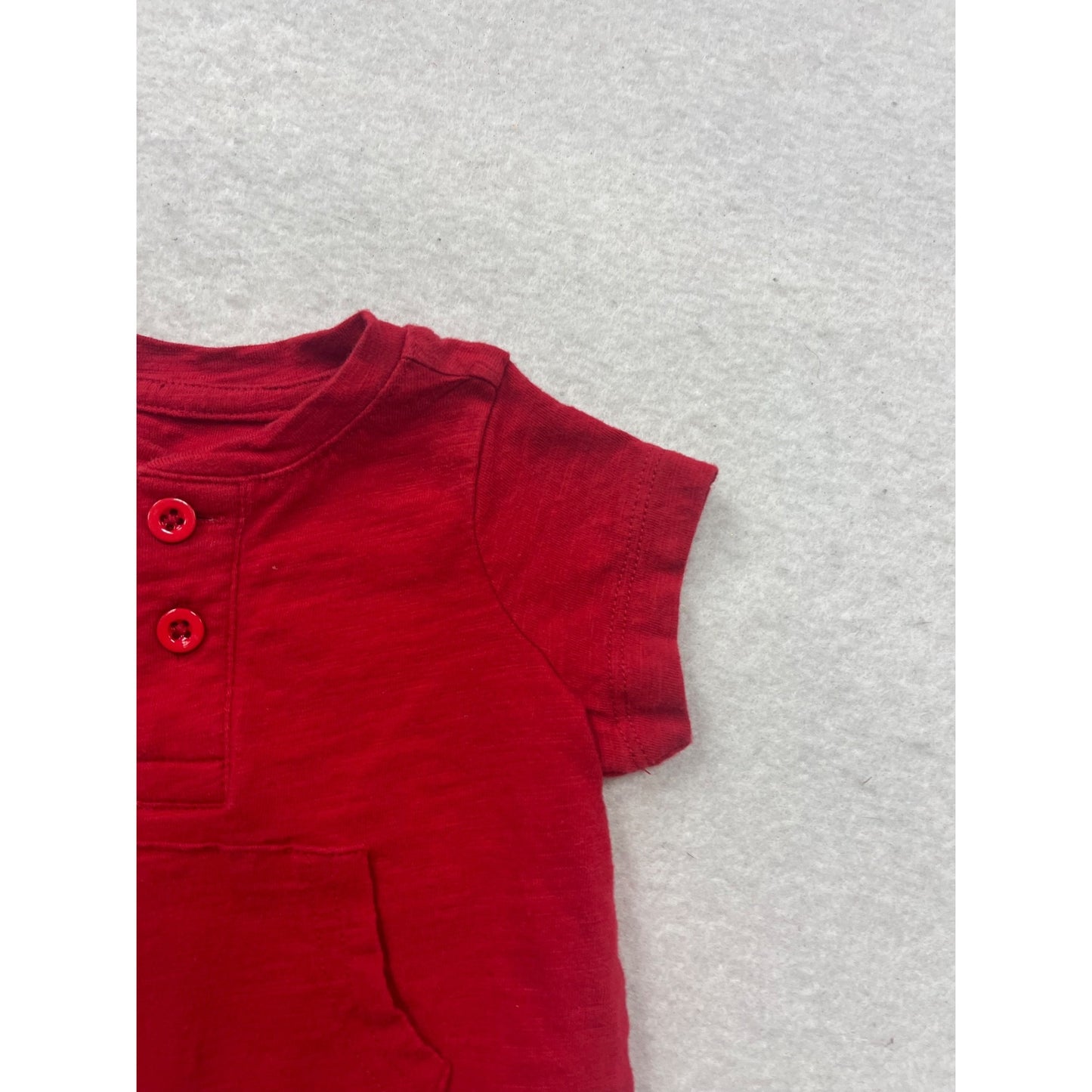 Baby Red Short-Sleeve Romper 0-3M #136C